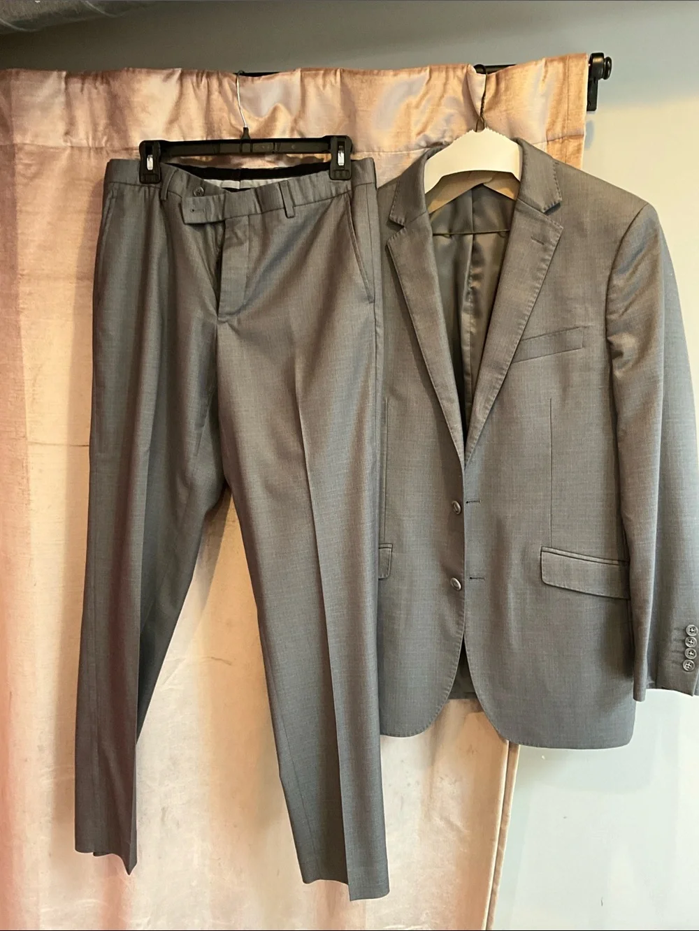 Men's Two-Piece Gray Suit Jacket & Trousers